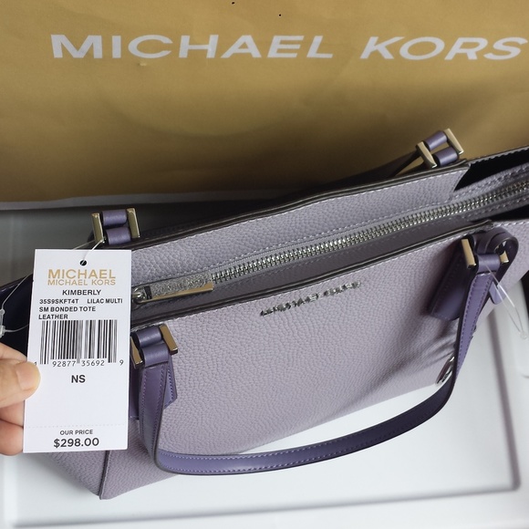 NWT Michael Kors Kimberly Small Bonded Tote Lilac - Picture 3 of 8